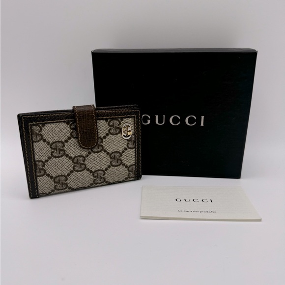 Gucci Vintage Card Holder W/ box, Care Card & Tissue Paper - Picture 1 of 11